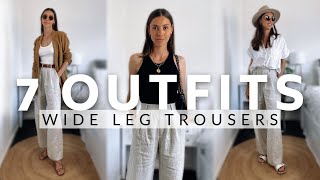 How to style WIDE LEG TROUSERS | 7 Outfit Ideas