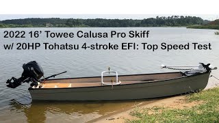 Tohatsu 20hp Outboard PowerTilt Top Speed Test on a Towee Calusa Pro