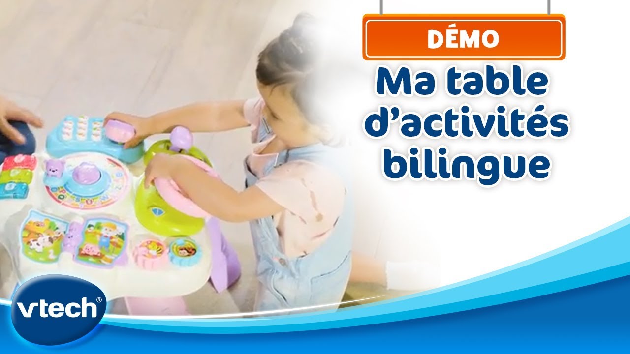 Vtech baby - ma table d'activites bilingue rose