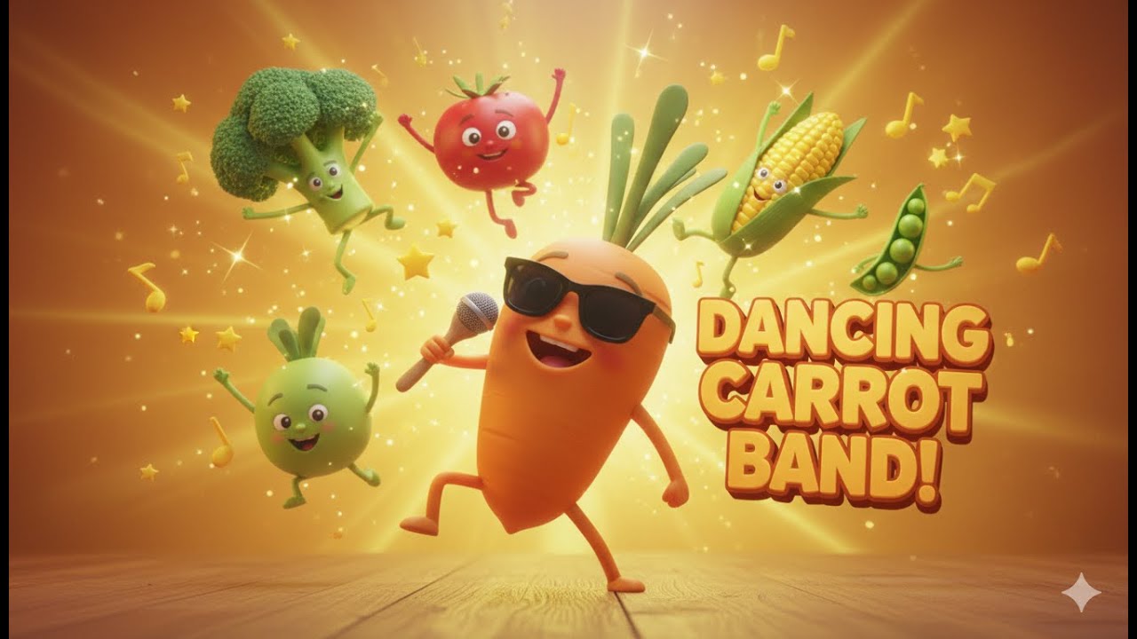 Dancing Carrot Band 🥕🎶 | Fun Veggie Song for Kids | Cartoon Rhymes