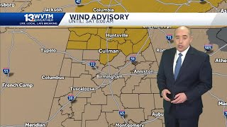 High Wind Warning for North Alabama, Wind Advisory for Central Alabama Friday