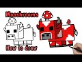 How to Draw Mooshrooms from Minecraft Dungeons Step by Step