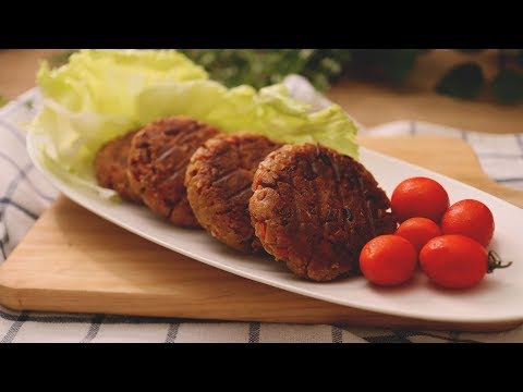 Vegan Japanese Tofu Burger Patty 🍔 - a healthy and delicious Japanese recipe for you.｜ASMR. 