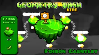 Geometry Dash Lite - Poison Gauntlet
Generation Retro is now playable in the free games :|
*Poison Gauntlet reward* - Secondary Color 34, 10 Diamonds, 3 Poison Shards
*Total level rewards* - 26 Stars, 975 Mana Orbs, 15 User Coins, 36 Diamonds
*Timestamps*
Acid Factory - 0:00
Beast Mode Full - 1:50
Ground Zero - 3:26
Shrimp - 5:22
Generation Retro - 6:58
*Level Info*
Acid Factory - by UsernameDefault
Rating: Hard
Stars: 4
Orbs: 125
User Coins: 3
Diamonds: 6
Song: ‘Frantic Factory’ by Viproxi
Level ID: 28179535
Song ID: 550260
Beast Mode Full - by God Of Music
Rating: Hard
Stars: 5
Orbs: 175
User Coins: 3
Diamonds: 7
Song: ‘Beast Mode’ by Dex Arson
Level ID: 29094196
Song ID: 589874
Ground Zero - by DorSha
Rating: Hard
Stars: 5
Orbs: 175
User Coins: 3
Diamonds: 7
Song: ‘Ground Zero’ by Dex Arson
Level ID: 29071134
Song ID: 664232
Shrimp - by schady
Rating: Harder
Stars: 6
Orbs: 225
User Coins: 3
Diamonds: 8
Song: ‘Mantis Shrimp Showdown’ by Boom Kitty
Level ID: 26317634
Song ID: 677479
Generation Retro - by ArathhSA
Rating: Harder
Stars: 6
Orbs: 225
User Coins: 3
Diamonds: 8
Song: ‘Glitch Gremlin’ by Bossfight
Level ID: 12107595
Song ID: 609313
*Music Featured*
Viproxi - Frantic Factory - https://youtu.be/JuBzBJjZ-I0
Dex Arson - Beast Mode - https://youtu.be/koY1Aqd95IE
Dex Arson - Ground Zero - https://youtu.be/o0p9do2JO9c
Boom Kitty - Mantis Shrimp Showdown - https://youtu.be/AhQWFKXp7ws
Bossfight - Glitch Gremlin - https://youtu.be/UrY6JpZjn74
*Music Artists*
Viproxi - https://viproxi.newgrounds.com
@DexArson
@BoomKitty
@Bossfightmusic
*Get Geometry Dash Lite for free*
iOS - https://apps.apple.com/gb/app/geometry-dash-lite/id698255242
Android - https://play.google.com/store/apps/details?id=com.robtopx.geometryjumplite&hl=en_GB
*Get Geometry Dash World for free*
iOS - https://apps.apple.com/gb/app/geometry-dash-world/id1112307917
Android - https://play.google.com/store/apps/details?id=com.robtopx.geometrydashworld&hl=en_GB
*Buy the full game*
Steam - https://store.steampowered.com/app/322170/Geometry_Dash/
iOS - https://apps.apple.com/gb/app/geometry-dash/id625334537
Android - https://play.google.com/store/apps/details?id=com.robtopx.geometryjump&hl=en_GB Geometry Dash Lite - Poison Gauntlet