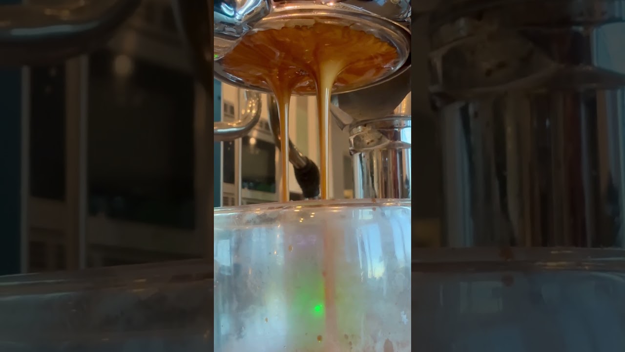 CoBros sweet extraction of a dark roast coffee by our 9 year old barista! 