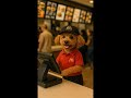 トイプードルマクドナルドでアルバイト #トイプードル#イヌ#動物#お仕事犬#癒し#mcdonalds #mascot #puppy #jollibee #burgerking