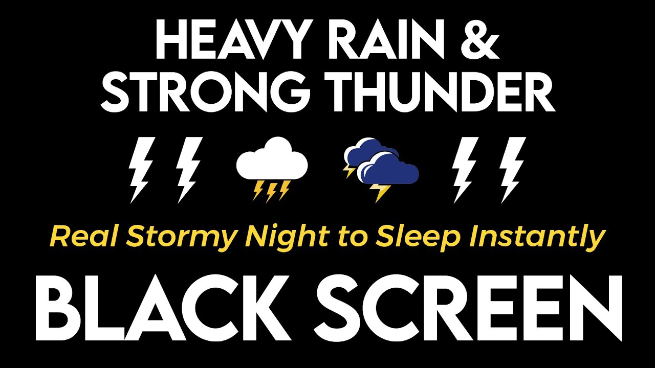 Настоящая бурная ночь для мгновенного засыпания - расслабляющий звук сильного дождя и грома ночью ⛈️