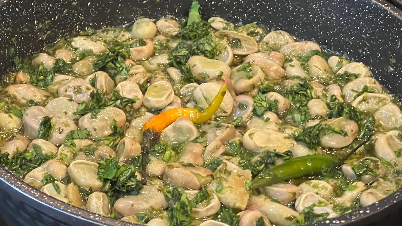 الفول  الأخضر بالزيت على الطريقة الفاسية المغربية