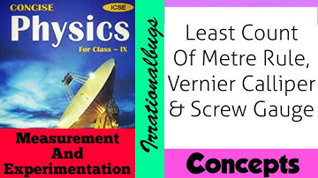 #ICSE #Selina #Physics #ClasslX  ICSE | Class IX | Chapter : Measurement and Experimentation| L.C