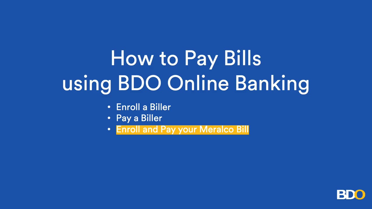 How to enroll your SMDC bills payment for reservation and monthly equity in BDO Online Banking