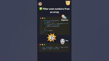 ✅ Filter even numbers from an array using JavaScript   #shorts #javascript