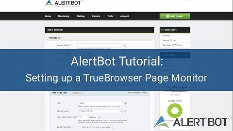 AlertBot Tutorial: Setting up a TrueBrowser Page Monitor