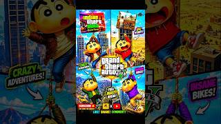 Shin Chan’s Craziest Building Jump In Indian GTA Games 😱🔥#gtav #sinchan #indianbikedriving3d