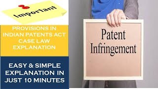 Infringement of Patent and Remedies I Provisions in Patents Act