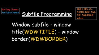 Window subfile - window title(WDWTITLE) - window border(WDWBORDER)