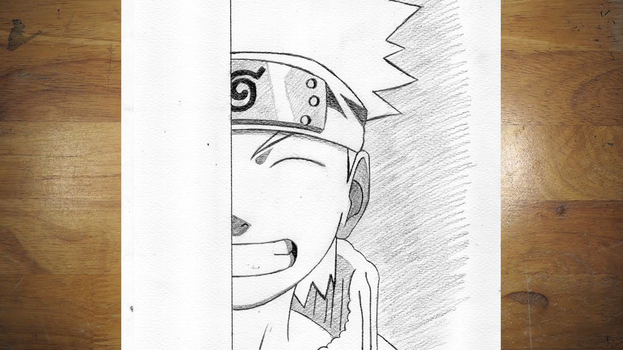 Anime Drawing Easy How to Draw Naruto Half Face Easy Step by Step
