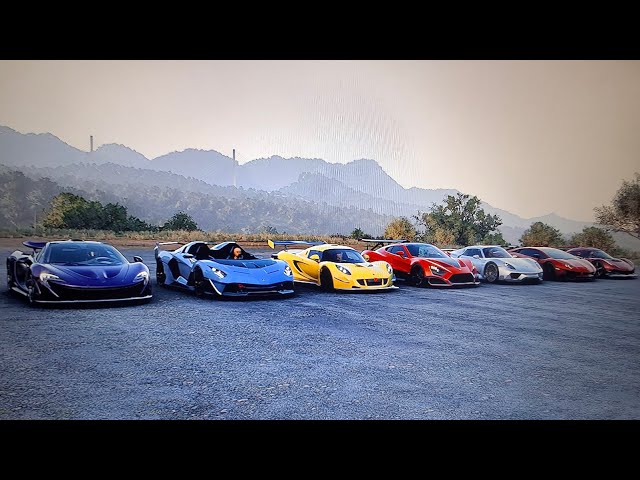 FH5 drag race McLaren P1 Vs SC20 vs Venom GT vs TS-RS Vs 918