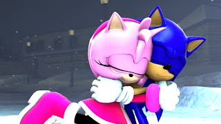 Sonic and Amy Christmas kiss💙💖💋🎄❄️ (credit to Ashman on )