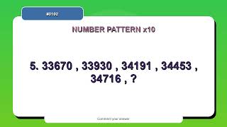 Number Pattern Challenge #0102 | 10 Number Pattern Practice Questions