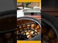 Traditional bread baking in a smoke chimney oven, hot air makes dough rise and stick #baking #shorts