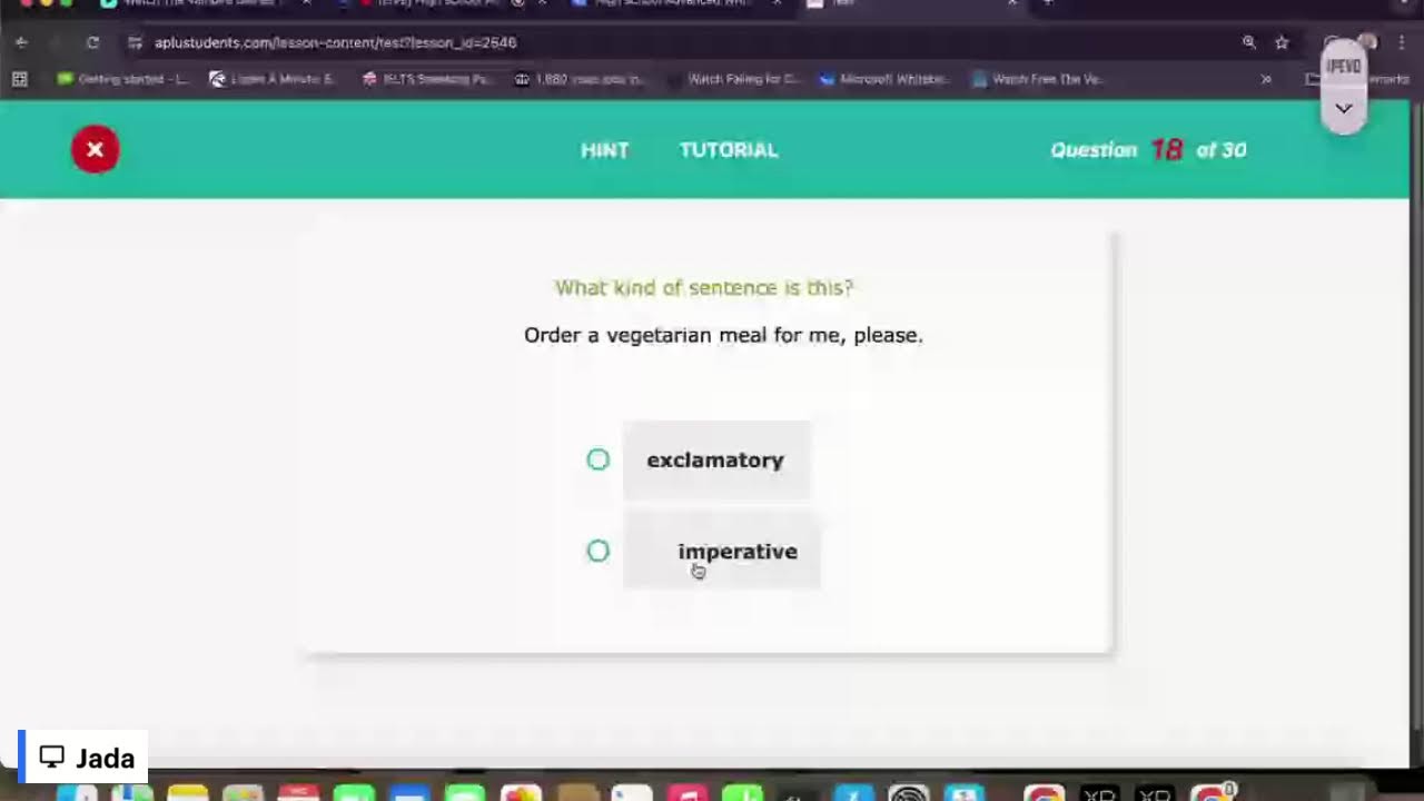 High school Advanced Writing - English: Sentence types