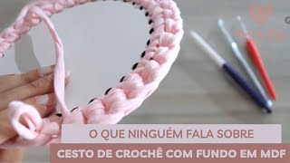 Cesto de crochê com fundo em MDF !