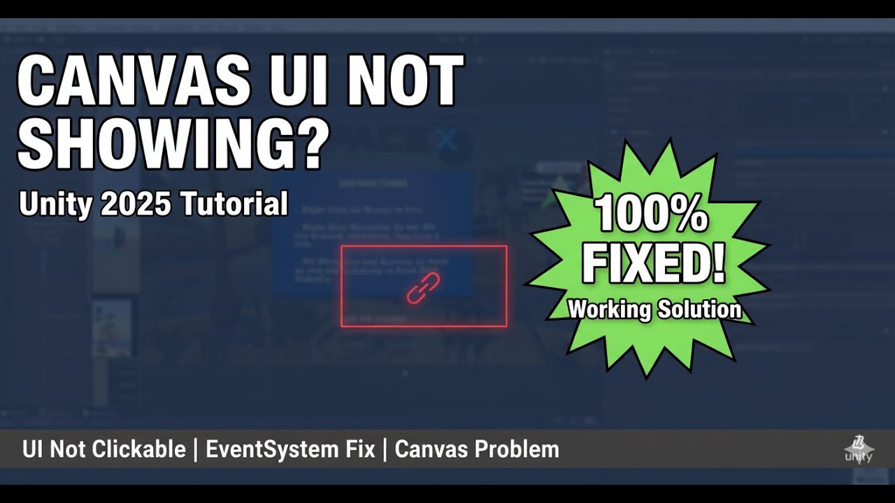Canvas UI Not Showing in Game View? 100% FIXED! Working Solution (Unity 2025 Tutorial)
