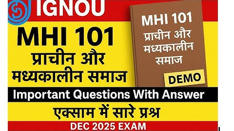 MHI 101 Important Questions | MHI 101 Sample Paper | MHI 101 Previous year Questions