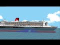 Queen Mary 2 sinking in Floating Sandbox