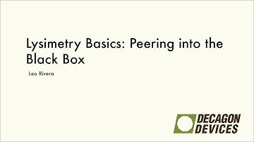 Lysimetry Basics: Peering into the Black Box