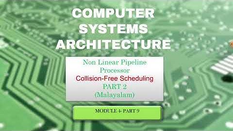 Collision free scheduling _Non Linear Pipelining_module4_Malayalam