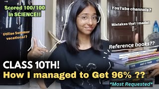 How I managed to SCORE 96% in CLASS 10th along with YouTube!?  | Strategies You Need To Follow! ✨