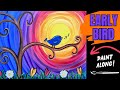 🐦EP201- &#39;Early Bird&#39; easy colorful spring morning with blue bird acrylic painting tutorial