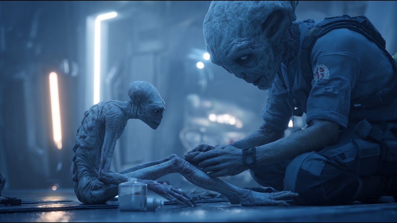 They Forced the Old Alien to Crawl for Medicine — Until a Human Janitor ...