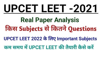 UPCET LEET 2021 Real Paper Analysis by Amarendra Sir @PolytechnicPathshala