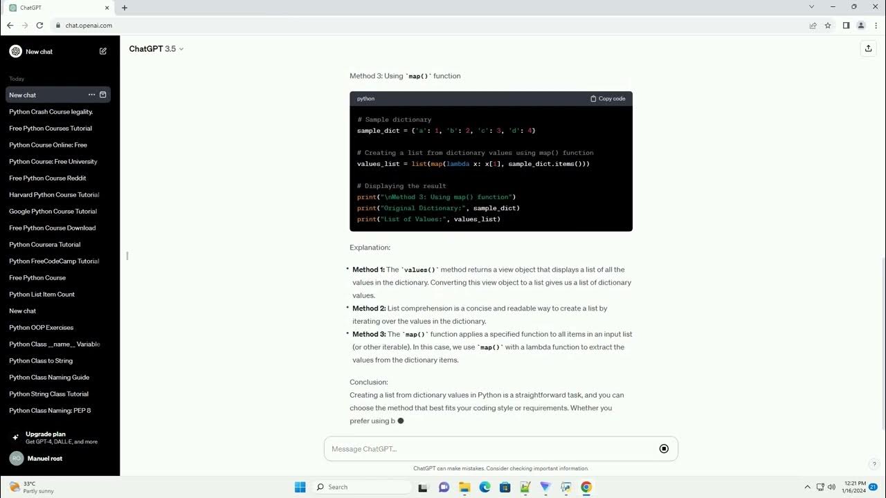 Python create a list from dictionary values youtube