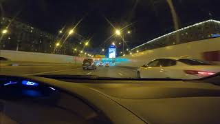 Быстрая езда по ночной Москве l Honda Civic 4D night city driving