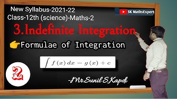 3.Indefinite Integration#Formula of Integration#12th New Syllabus/Science