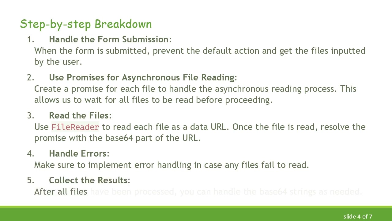 Convert Array of Inputted Files to Base64 Using FileReader in JavaScript