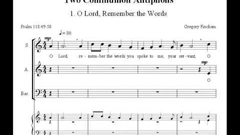 O Lord, Remember the Words by Gregory Fincham