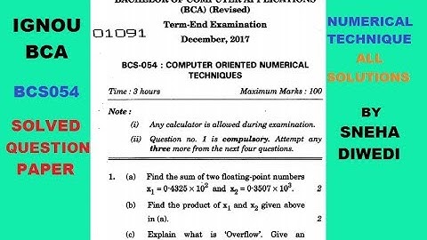 Bisection method  Numerical technique Bcs054 question paper dec 2017 question 2 part(d)
