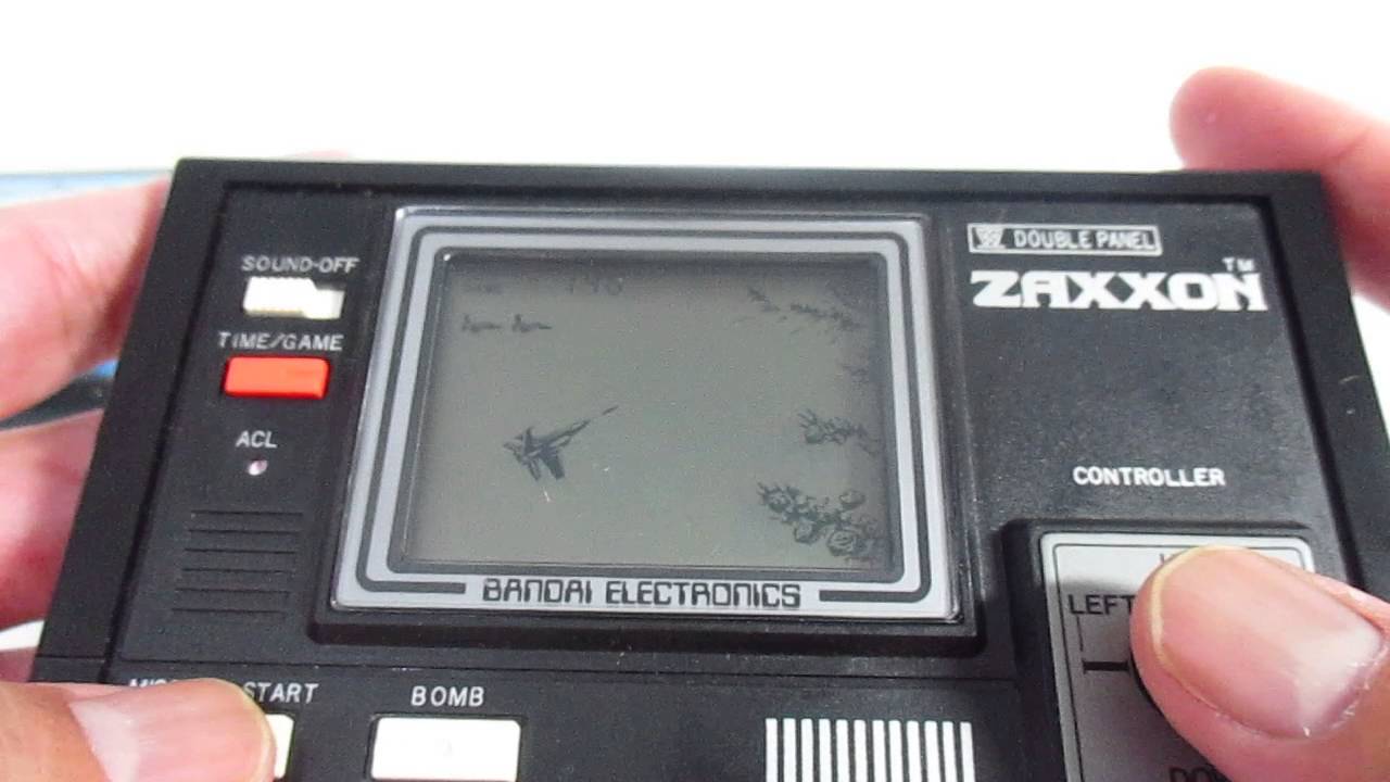 16393 Bandai LCD Game Double Panel Zaxxon Boxed Made in Japan 1982