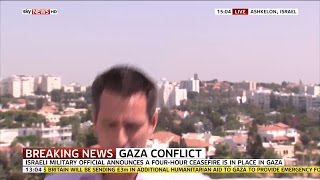 Israel Air Raid Siren Sounds During Sky Broadcast Resimi