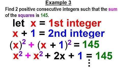 Algebra - Ch. 9: Solving Word Problems with Factoring (3 of 17) Example 3