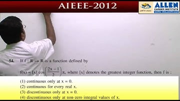 AIEEE 2012, Video Solution, Maths (Code-D), Q.No. 41,45,54 by : Pradeep Agrawal Sir
