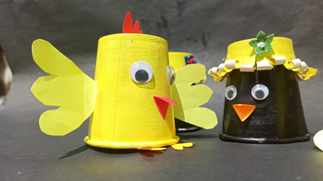 PAPER CUP BIRDS | REUSE OF PAPER CUP / CRAFTS WITH PAPER CUP - YouTube