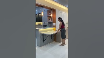 Breakfast Counter With Combined Dining Design #interior #interiordesign #shorts