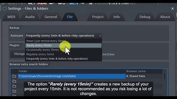 FL Studio 12 tutorial: Autosave settings to recover projects via backups