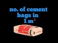 No. of bags in 1 cubic meter