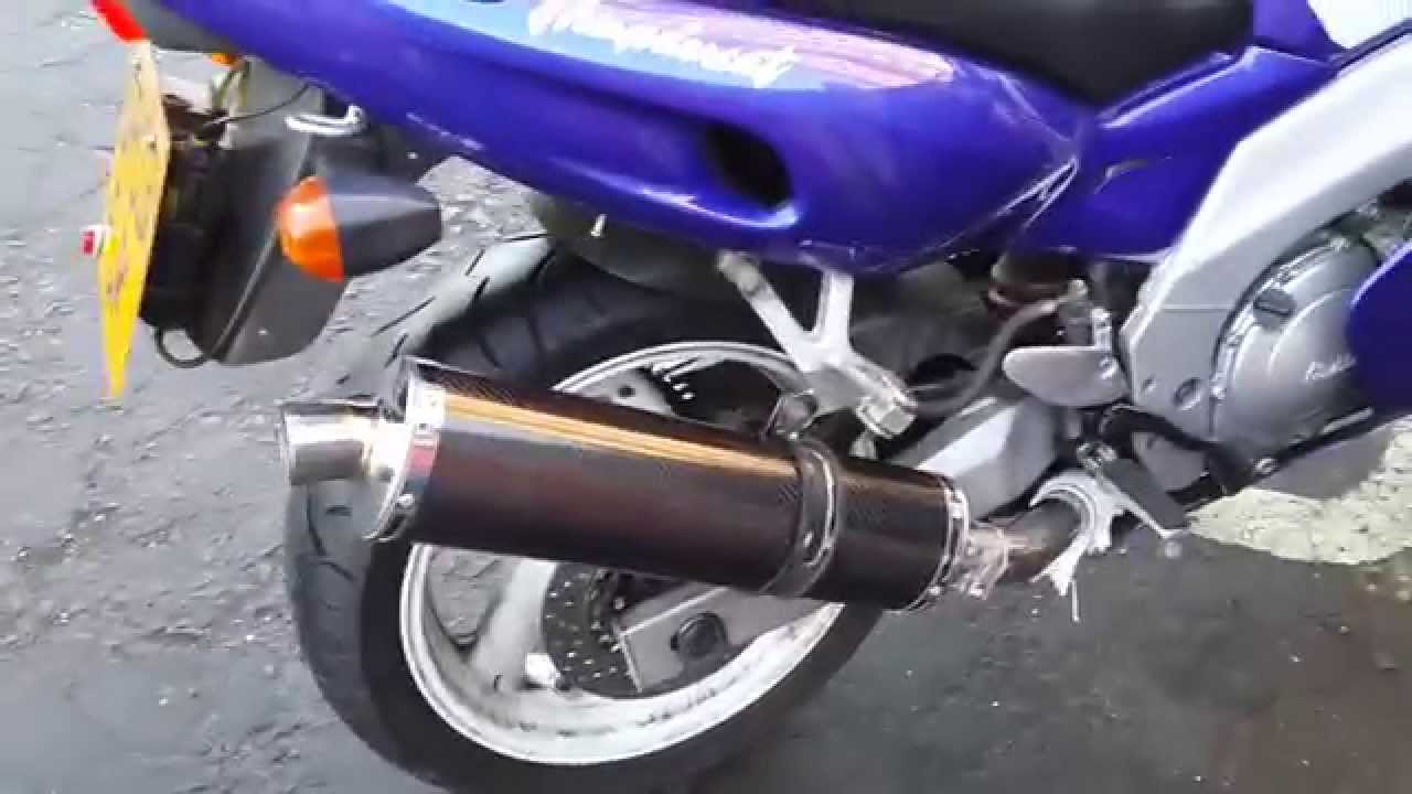 YZF600R Delkevic exhaust (baffle out) YouTube